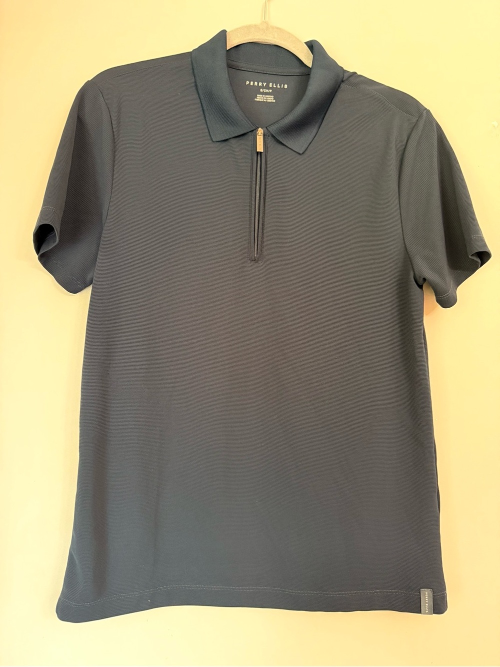 Perry Ellis Zipper Front Polo Shirt